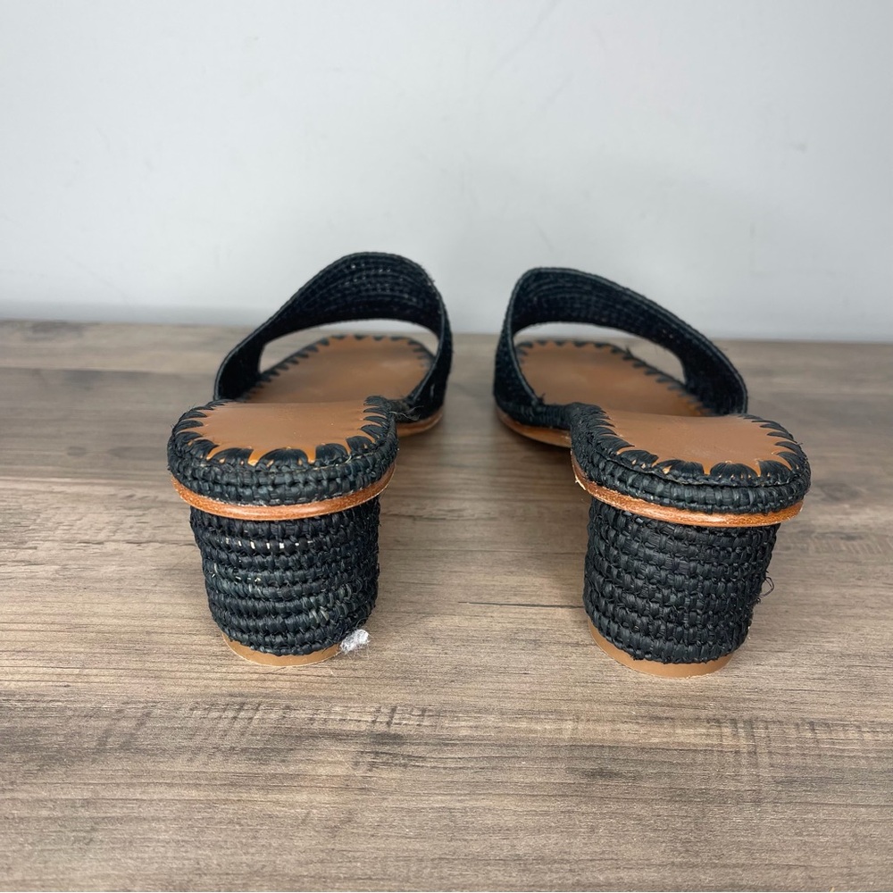 Women’s Carrie Forbes‎ vero curio Black Woven Slide Sandals size 39 - Picture 7 of 10